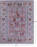 Blue Tribal Persian Gabbeh Handmade Wool Rug - 9' 2" X 12' 3" - Golden Nile