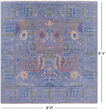 Blue Turkish Oushak Hand Knotted Wool Rug - 8' 1" X 10' 2" - Golden Nile