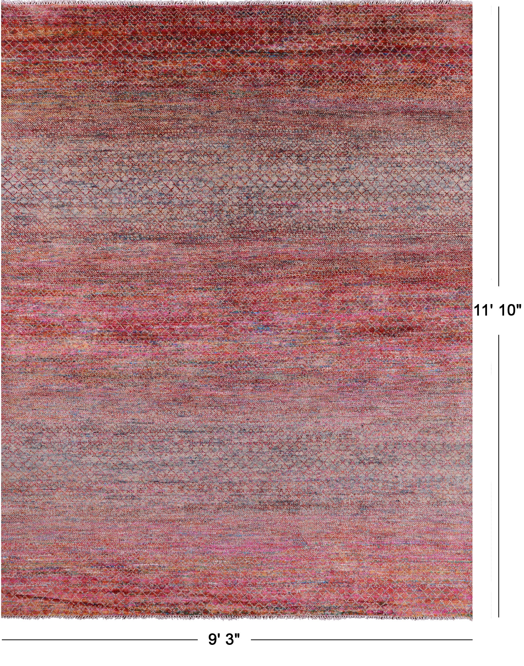 Savannah Grass Hand Knotted Wool & Silk Rug - 9' 3" X 11' 10" - Golden Nile