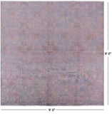 Square William Morris Hand Knotted Wool Area Rug - 9' 0" X 9' 0" - Golden Nile