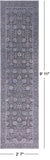Grey Persian Hand Knotted Wool & Silk Runner Rug - 2' 7" X 9' 11" - Golden Nile