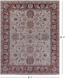 Ivory Persian Tabriz Hand Knotted Wool Rug - 8' 1" X 10' 1" - Golden Nile
