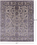 Ivory Persian Tabriz Hand Knotted Wool & Silk Rug - 8' 1" X 9' 11" - Golden Nile
