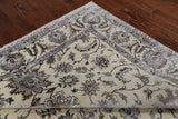 Ivory Persian Tabriz Hand Knotted Wool & Silk Rug - 8' 1" X 9' 11"