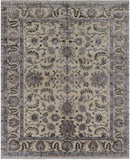 Ivory Persian Tabriz Hand Knotted Wool & Silk Rug - 8' 1" X 9' 11"
