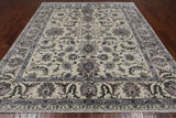 Ivory Persian Tabriz Hand Knotted Wool & Silk Rug - 8' 1" X 9' 11"