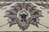 Ivory Persian Tabriz Hand Knotted Wool & Silk Rug - 8' 1" X 9' 11"