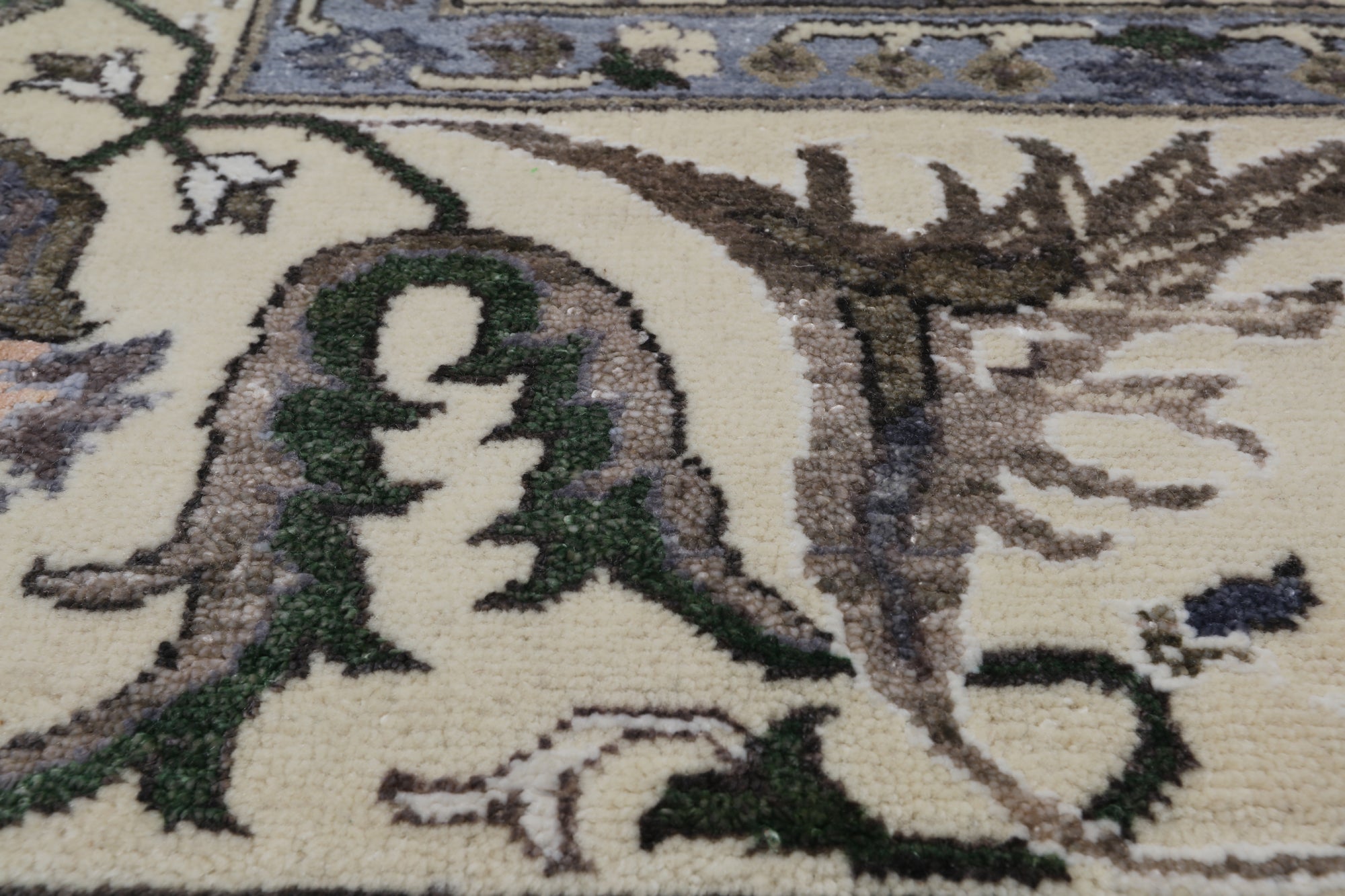 Ivory Persian Tabriz Hand Knotted Wool & Silk Rug - 8' 1" X 9' 11"
