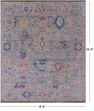 Grey Turkish Oushak Hand Knotted Wool Rug - 8' 4" X 10' 0" - Golden Nile