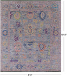 Grey Turkish Oushak Hand Knotted Wool Rug - 8' 4" X 10' 0" - Golden Nile