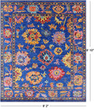 Blue Turkish Oushak Handmade Wool Rug - 8' 2" X 9' 10" - Golden Nile