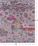 Grey Tribal Moroccan Hand Knotted Wool Rug - 8' 3" X 9' 11" - Golden Nile