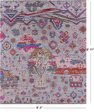 Grey Tribal Moroccan Hand Knotted Wool Rug - 8' 3" X 9' 11" - Golden Nile