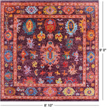 Square Turkish Oushak Hand Knotted Wool Rug - 9' 0" X 8' 10" - Golden Nile