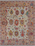 SUPER SALE Ivory Turkish Oushak Hand Knotted Wool Rug - 9' 3" X 12' 0"