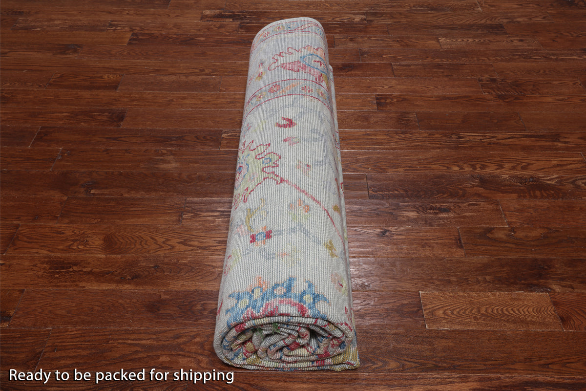 SUPER SALE Turkish Oushak Hand Knotted Wool Rug - 9' 3" X 12' 3"