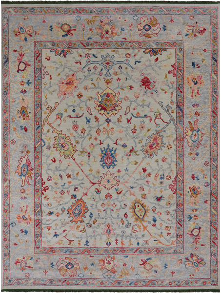 SUPER SALE Turkish Oushak Hand Knotted Wool Rug - 9' 3" X 12' 3"