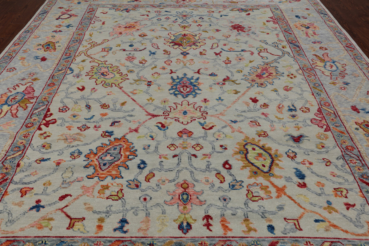SUPER SALE Turkish Oushak Hand Knotted Wool Rug - 9' 3" X 12' 3"