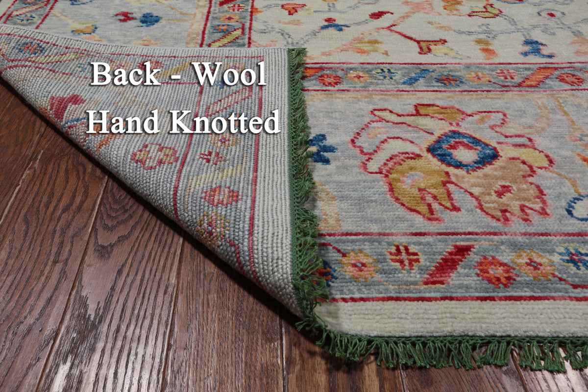SUPER SALE Turkish Oushak Hand Knotted Wool Rug - 9' 3" X 12' 3"