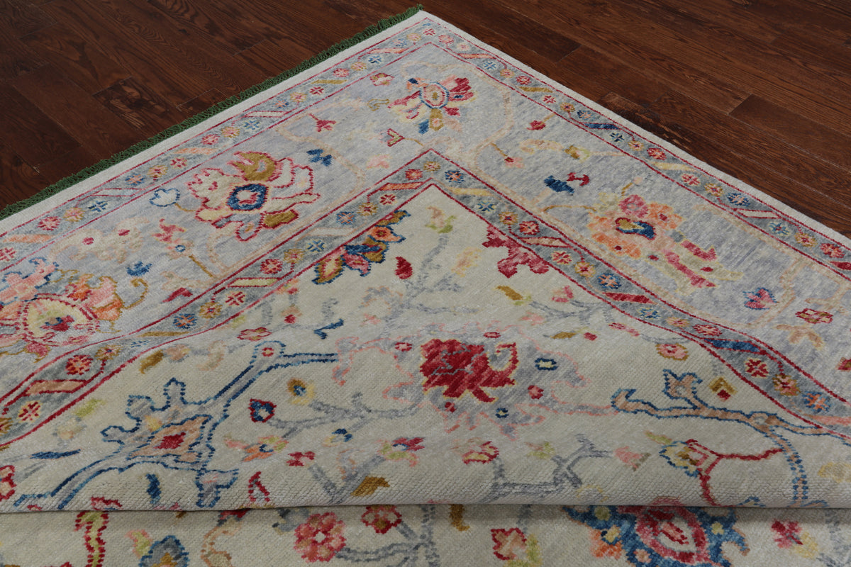 SUPER SALE Turkish Oushak Hand Knotted Wool Rug - 9' 3" X 12' 3"