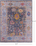 Grey Turkish Oushak Hand Knotted Wool Rug - 9' 2" X 11' 11" - Golden Nile