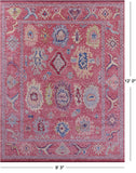 Pink Turkish Oushak Hand Knotted Wool Rug - 9' 3" X 12' 0" - Golden Nile