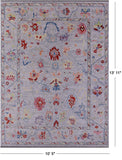 Grey Turkish Oushak Hand Knotted Wool Rug - 10' 5" X 13' 11" - Golden Nile