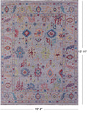 Grey Turkish Oushak Handmade Wool Rug - 10' 4" X 13' 11" - Golden Nile