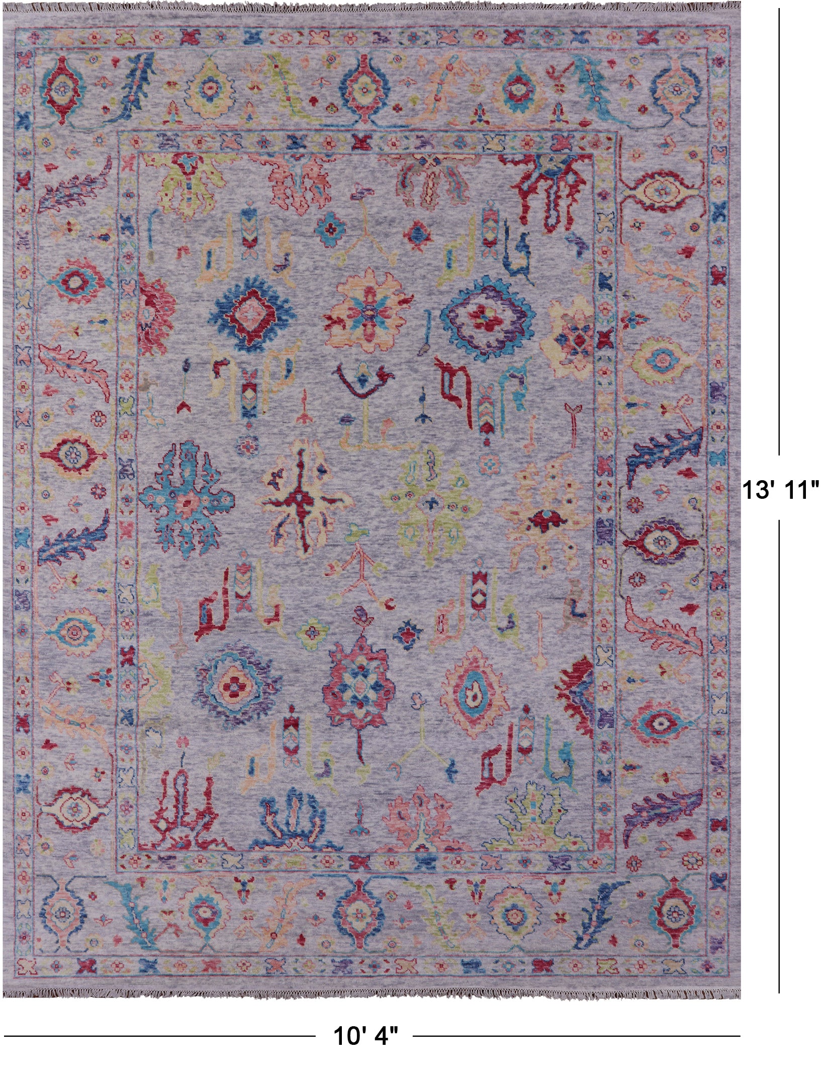 Grey Turkish Oushak Handmade Wool Rug - 10' 4" X 13' 11" - Golden Nile