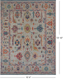 SUPER SALE Turkish Oushak Hand Knotted Wool Rug - 10' 4" X 13' 10"