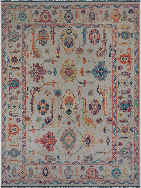 SUPER SALE Turkish Oushak Hand Knotted Wool Rug - 10' 4" X 13' 10"