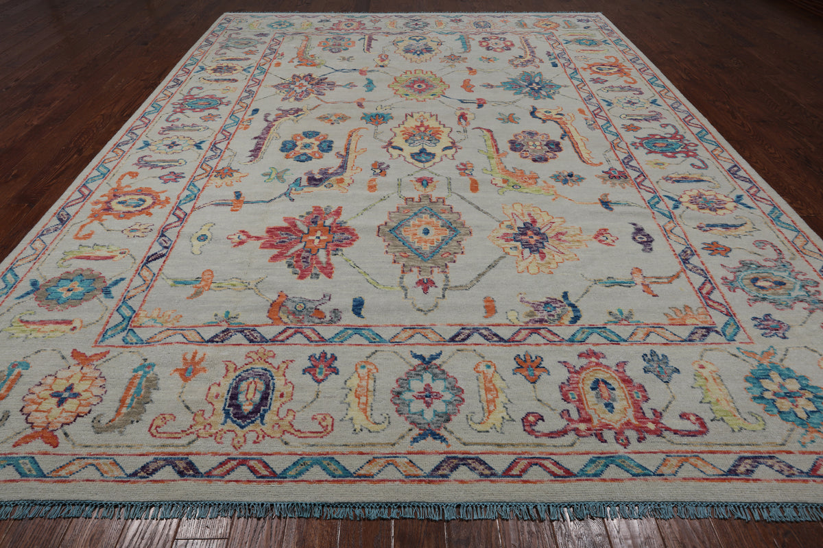 SUPER SALE Turkish Oushak Hand Knotted Wool Rug - 10' 4" X 13' 10"