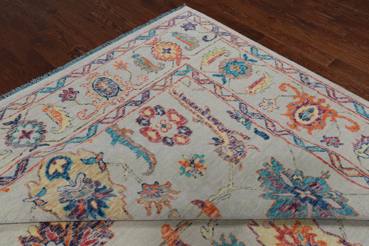 SUPER SALE Turkish Oushak Hand Knotted Wool Rug - 10' 4" X 13' 10"