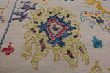 SUPER SALE Ivory Turkish Oushak Hand Knotted Wool Rug - 10' 3" X 13' 9"