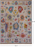 SUPER SALE Ivory Turkish Oushak Hand Knotted Wool Rug - 10' 3" X 13' 9"