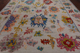 SUPER SALE Ivory Turkish Oushak Hand Knotted Wool Rug - 10' 3" X 13' 9"