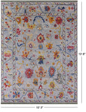 Grey Turkish Oushak Hand Knotted Wool Rug - 10' 3" X 13' 8" - Golden Nile