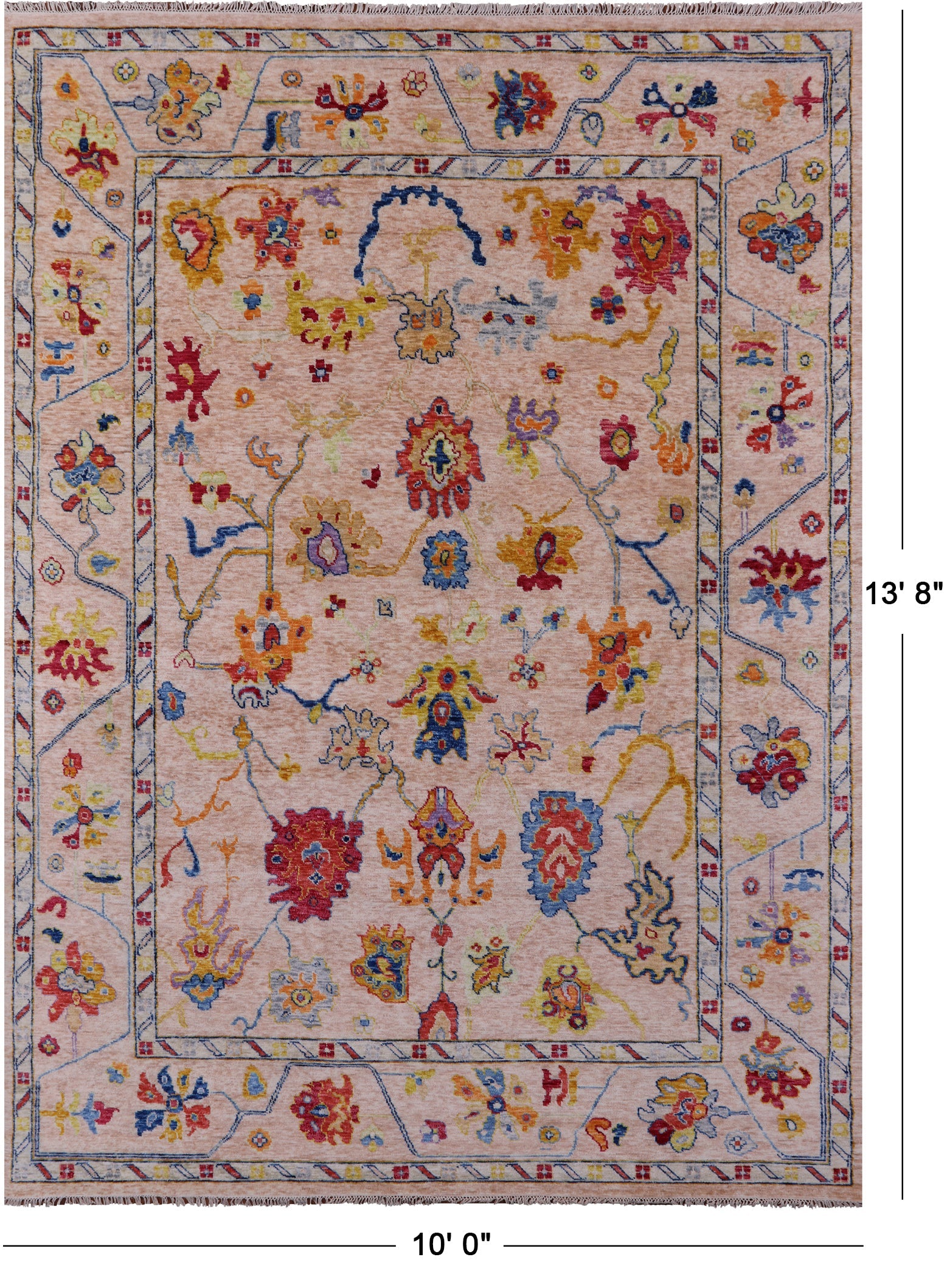 Turkish Oushak Hand Knotted Wool Rug - 10' 0" X 13' 8" - Golden Nile
