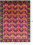 Pink William Morris Hand Knotted Wool Area Rug - 8' 1" X 11' 4" - Golden Nile