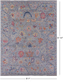 Grey Turkish Oushak Hand Knotted Wool Rug - 9' 1" X 11' 11" - Golden Nile