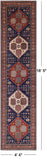 Blue Persian Fine Serapi Hand Knotted Wool Runner Rug - 4' 4" X 18' 5" - Golden Nile
