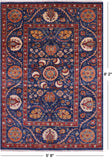 Blue William Morris Handmade Wool Rug - 5' 8" X 8' 2" - Golden Nile
