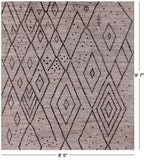 Tribal Moroccan Hand Knotted Wool On Wool Rug - 8' 5" X 9' 7" - Golden Nile
