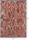 Reversible Kilim Flat Weave Wool On Wool Rug - 6' 9" X 9' 7" - Golden Nile