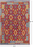 Reversible Kilim Flat Weave Wool On Wool Rug - 6' 9" X 9' 11" - Golden Nile
