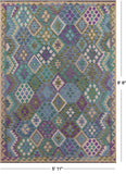 Reversible Kilim Flat Weave Wool On Wool Rug - 5' 11" X 8' 6" - Golden Nile