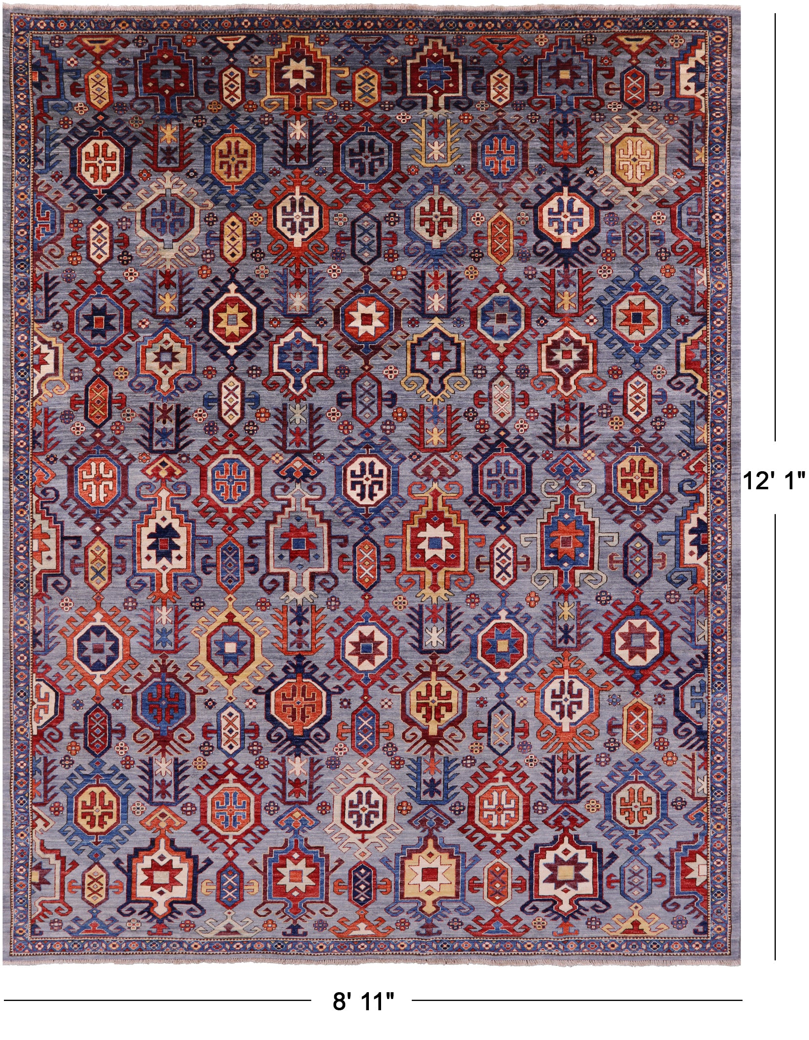 Persian Fine Serapi Hand Knotted Wool Rug - 8' 11" X 12' 1" - Golden Nile