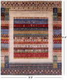 Tribal Persian Gabbeh Hand Knotted Wool Rug - 8' 0" X 9' 9" - Golden Nile