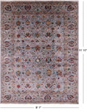 Grey Peshawar Hand Knotted Wool Rug - 9' 1" X 11' 11" - Golden Nile