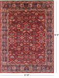 Red Persian Fine Serapi Hand Knotted Wool Rug - 9' 10" X 13' 6" - Golden Nile